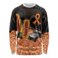 Australia Leukemia Awareness Month Long Sleeve Shirt Flame Robin Bottlebrush Aboriginal Art