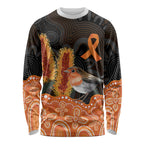 Australia Leukemia Awareness Month Long Sleeve Shirt Flame Robin Bottlebrush Aboriginal Art