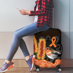 Australia Leukemia Awareness Month Luggage Cover Flame Robin Bottlebrush Aboriginal Art