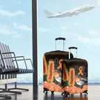 Australia Leukemia Awareness Month Luggage Cover Flame Robin Bottlebrush Aboriginal Art