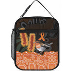 Australia Leukemia Awareness Month Lunch Bag Flame Robin Bottlebrush Aboriginal Art