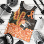 Australia Leukemia Awareness Month Men Tank Top Flame Robin Bottlebrush Aboriginal Art