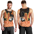Australia Leukemia Awareness Month Men Tank Top Flame Robin Bottlebrush Aboriginal Art