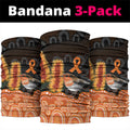 Australia Leukemia Awareness Month Neck Gaiter Flame Robin Bottlebrush Aboriginal Art