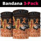 Australia Leukemia Awareness Month Neck Gaiter Flame Robin Bottlebrush Aboriginal Art