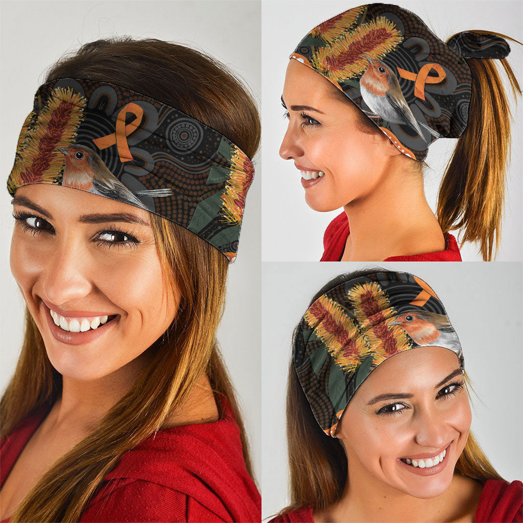 Australia Leukemia Awareness Month Neck Gaiter Flame Robin Bottlebrush Aboriginal Art