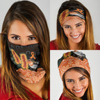 Australia Leukemia Awareness Month Neck Gaiter Flame Robin Bottlebrush Aboriginal Art