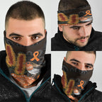 Australia Leukemia Awareness Month Neck Gaiter Flame Robin Bottlebrush Aboriginal Art