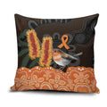 Australia Leukemia Awareness Month Pillow Cover Flame Robin Bottlebrush Aboriginal Art