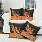 Australia Leukemia Awareness Month Pillow Cover Flame Robin Bottlebrush Aboriginal Art