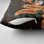 Australia Leukemia Awareness Month Pillow Cover Flame Robin Bottlebrush Aboriginal Art