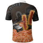 Australia Leukemia Awareness Month Polo Shirt Flame Robin Bottlebrush Aboriginal Art
