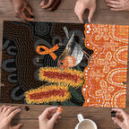 Australia Leukemia Awareness Month Puzzle Flame Robin Bottlebrush Aboriginal Art