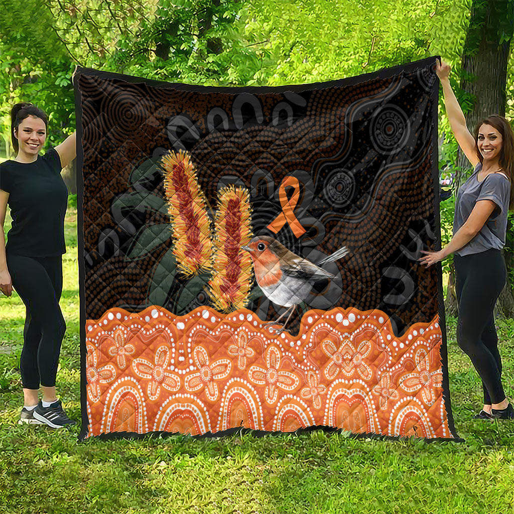 Australia Leukemia Awareness Month Quilt Flame Robin Bottlebrush Aboriginal Art