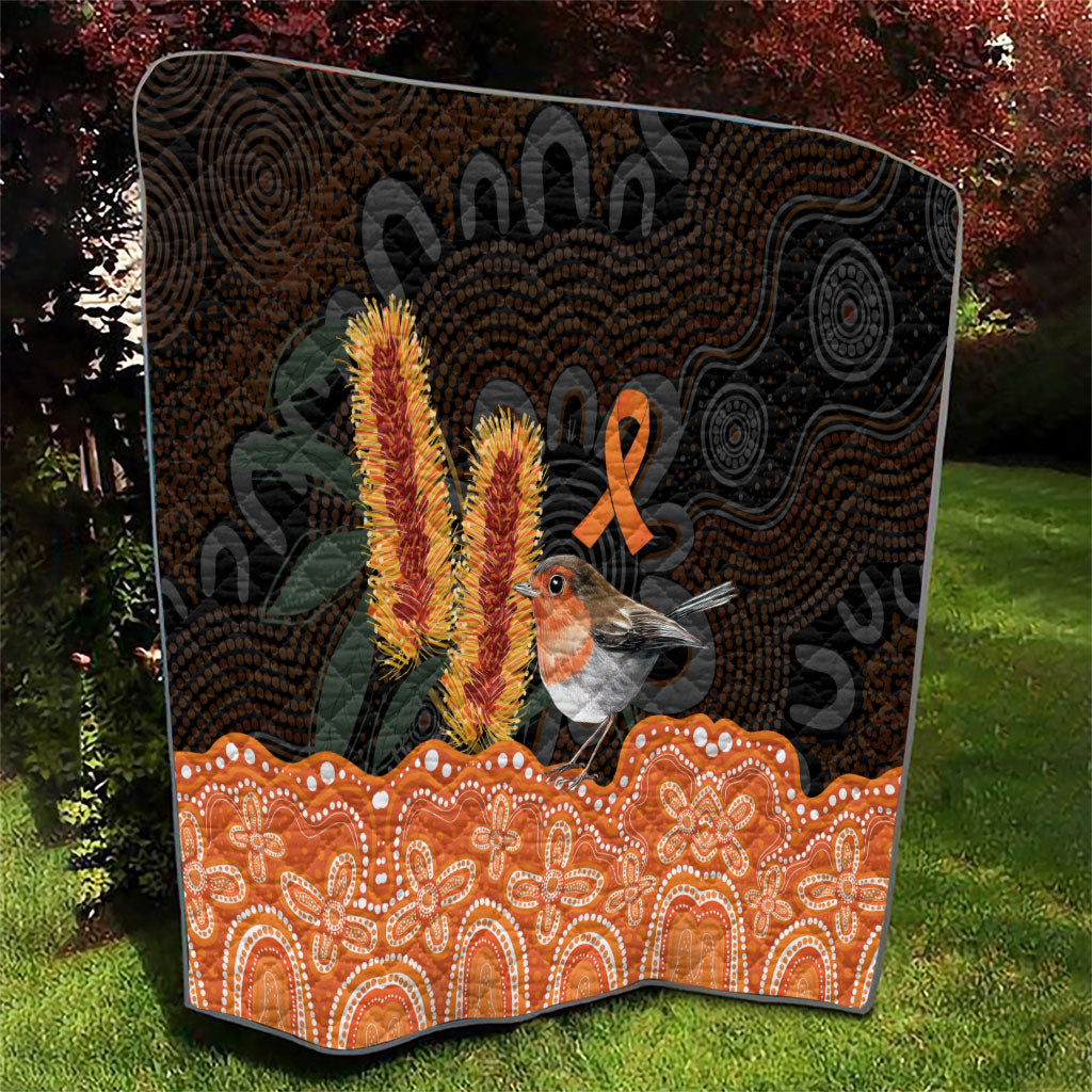 Australia Leukemia Awareness Month Quilt Flame Robin Bottlebrush Aboriginal Art