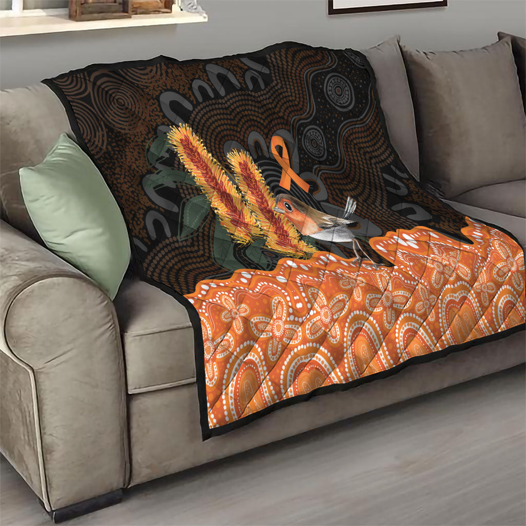 Australia Leukemia Awareness Month Quilt Flame Robin Bottlebrush Aboriginal Art