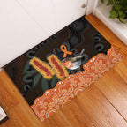Australia Leukemia Awareness Month Rubber Doormat Flame Robin Bottlebrush Aboriginal Art