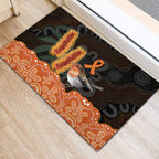 Australia Leukemia Awareness Month Rubber Doormat Flame Robin Bottlebrush Aboriginal Art