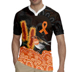 Australia Leukemia Awareness Month Rugby Jersey Flame Robin Bottlebrush Aboriginal Art