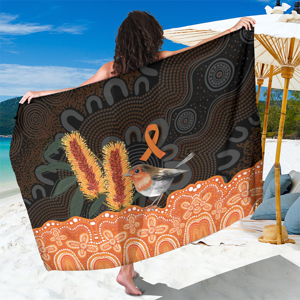 Australia Leukemia Awareness Month Sarong Flame Robin Bottlebrush Aboriginal Art