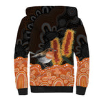 Australia Leukemia Awareness Month Sherpa Hoodie Flame Robin Bottlebrush Aboriginal Art