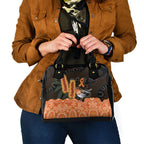 Australia Leukemia Awareness Month Shoulder Handbag Flame Robin Bottlebrush Aboriginal Art