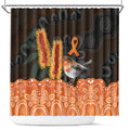 Australia Leukemia Awareness Month Shower Curtain Flame Robin Bottlebrush Aboriginal Art