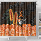 Australia Leukemia Awareness Month Shower Curtain Flame Robin Bottlebrush Aboriginal Art