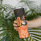 Australia Leukemia Awareness Month Skinny Tumbler Flame Robin Bottlebrush Aboriginal Art