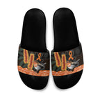 Australia Leukemia Awareness Month Slide Sandals Flame Robin Bottlebrush Aboriginal Art