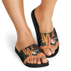 Australia Leukemia Awareness Month Slide Sandals Flame Robin Bottlebrush Aboriginal Art