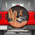 Australia Leukemia Awareness Month Spare Tire Cover Flame Robin Bottlebrush Aboriginal Art