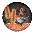 Australia Leukemia Awareness Month Spare Tire Cover Flame Robin Bottlebrush Aboriginal Art