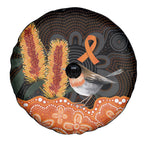 Australia Leukemia Awareness Month Spare Tire Cover Flame Robin Bottlebrush Aboriginal Art