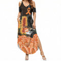 Australia Leukemia Awareness Month Summer Maxi Dress Flame Robin Bottlebrush Aboriginal Art