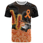 Australia Leukemia Awareness Month T Shirt Flame Robin Bottlebrush Aboriginal Art