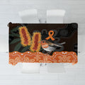 Australia Leukemia Awareness Month Tablecloth Flame Robin Bottlebrush Aboriginal Art