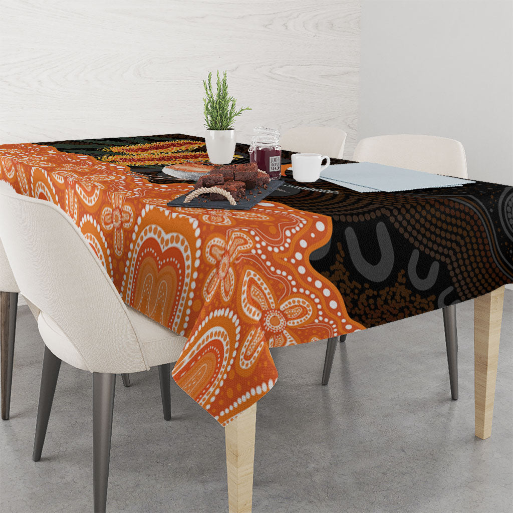 Australia Leukemia Awareness Month Tablecloth Flame Robin Bottlebrush Aboriginal Art