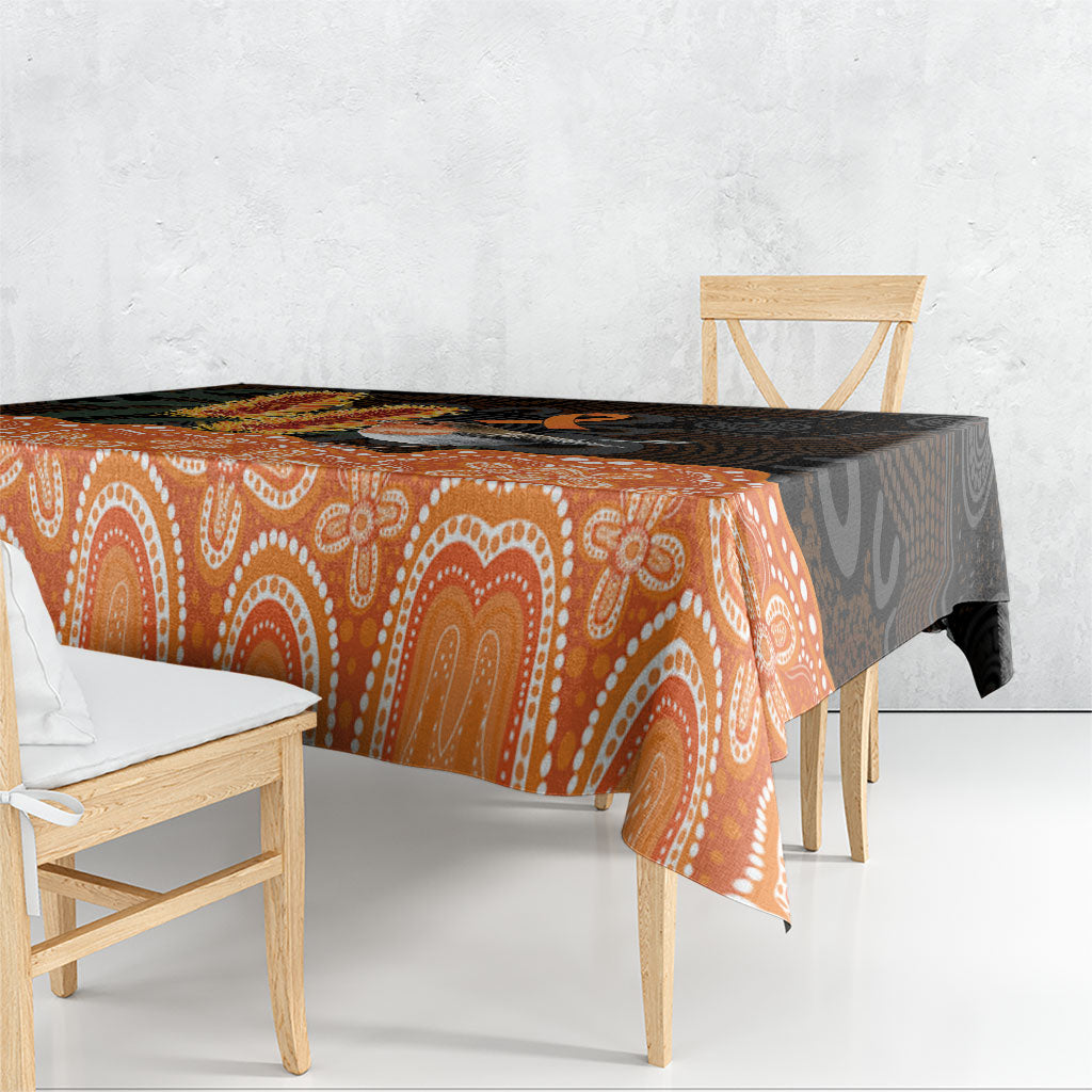 Australia Leukemia Awareness Month Tablecloth Flame Robin Bottlebrush Aboriginal Art