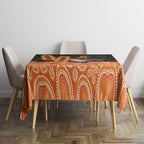 Australia Leukemia Awareness Month Tablecloth Flame Robin Bottlebrush Aboriginal Art
