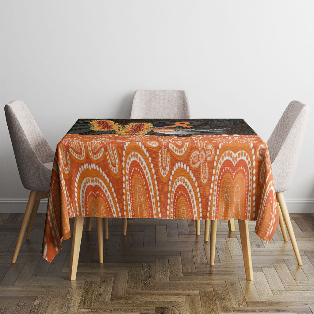 Australia Leukemia Awareness Month Tablecloth Flame Robin Bottlebrush Aboriginal Art