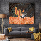Australia Leukemia Awareness Month Tapestry Flame Robin Bottlebrush Aboriginal Art