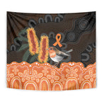 Australia Leukemia Awareness Month Tapestry Flame Robin Bottlebrush Aboriginal Art