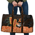 Australia Leukemia Awareness Month Travel Bag Flame Robin Bottlebrush Aboriginal Art