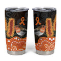 Australia Leukemia Awareness Month Tumbler Cup Flame Robin Bottlebrush Aboriginal Art