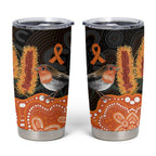 Australia Leukemia Awareness Month Tumbler Cup Flame Robin Bottlebrush Aboriginal Art