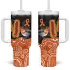 Australia Leukemia Awareness Month Tumbler With Handle Flame Robin Bottlebrush Aboriginal Art