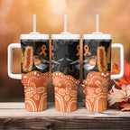 Australia Leukemia Awareness Month Tumbler With Handle Flame Robin Bottlebrush Aboriginal Art