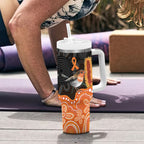Australia Leukemia Awareness Month Tumbler With Handle Flame Robin Bottlebrush Aboriginal Art