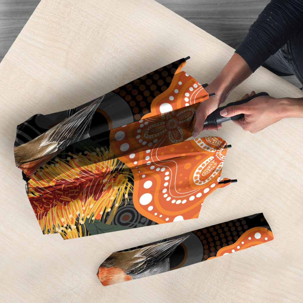 Australia Leukemia Awareness Month Umbrella Flame Robin Bottlebrush Aboriginal Art